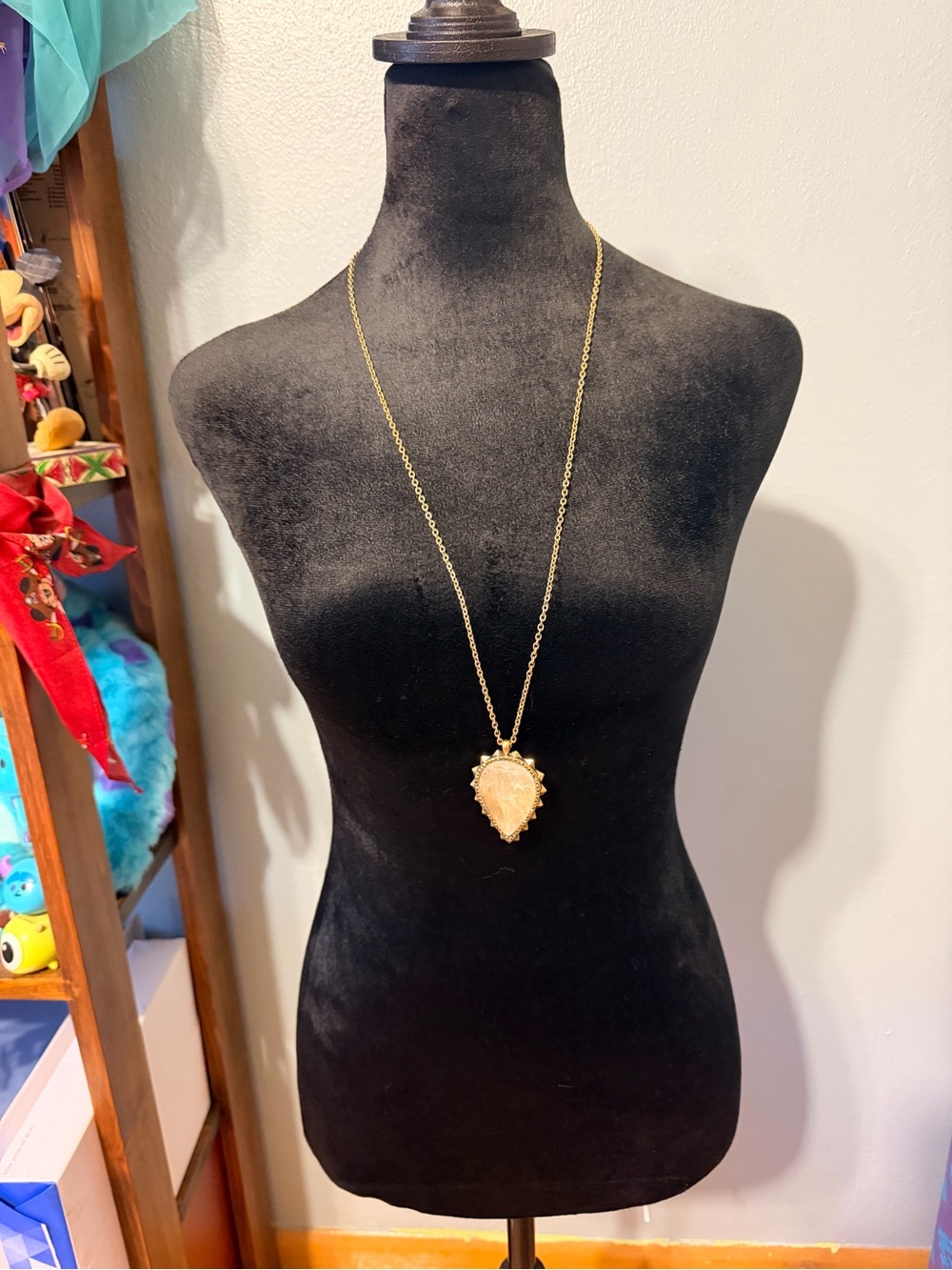 Lucky Brand Gold-Tone Teardrop Pendant Necklace
